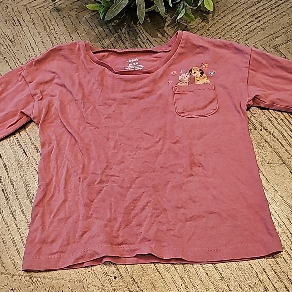 Long Sleeve dog and cat shirt size 5 Carters